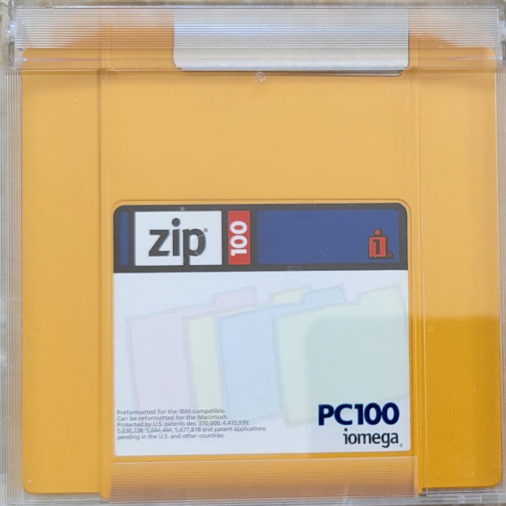 IOMEGA PC100 Zip Disk for Windows and Macintosh, Yellow